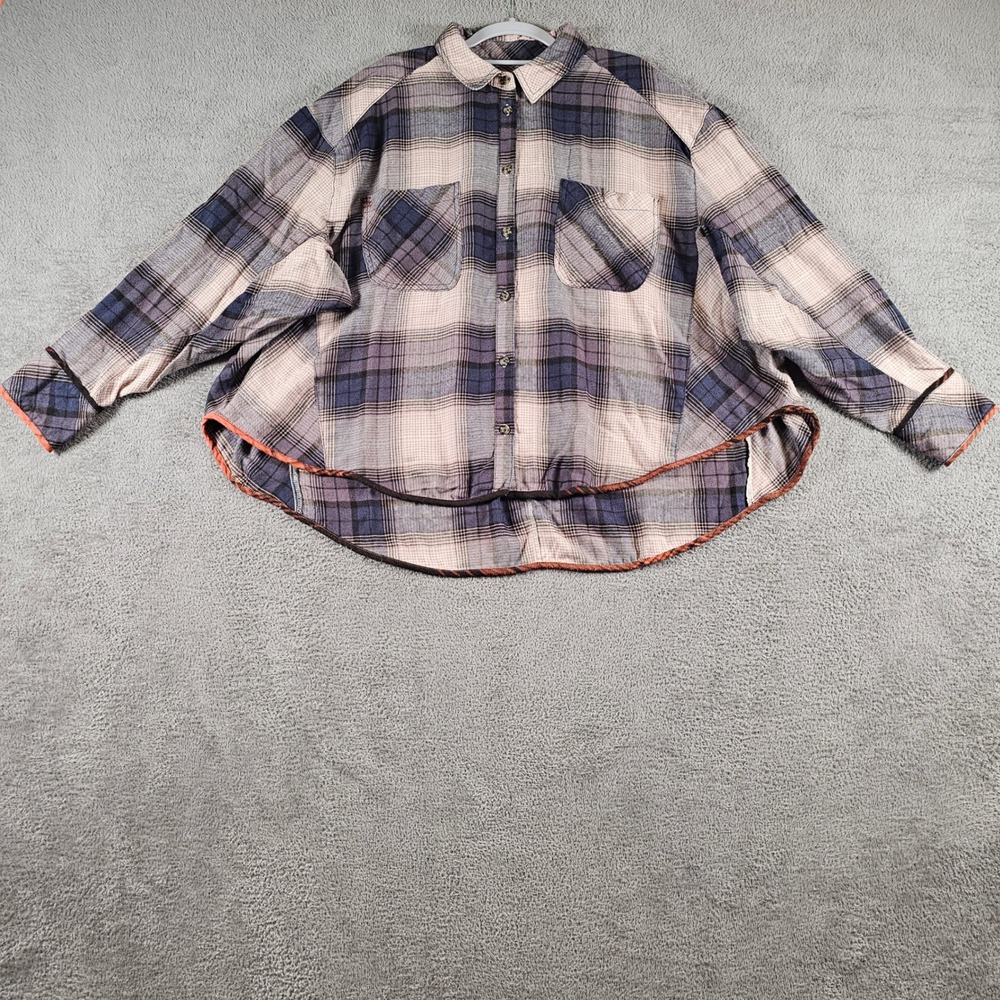 BDG Urban Outfitters Oversized Plaid Flannel Shirt Blue Purple XL